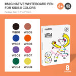 Mideer Little Artist Imaginative Whiteboard Markers (8 Colors) - Easy Clean & Water Float Fun!