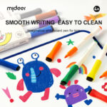 Mideer Little Artist Imaginative Whiteboard Markers (8 Colors) - Easy Clean & Water Float Fun!